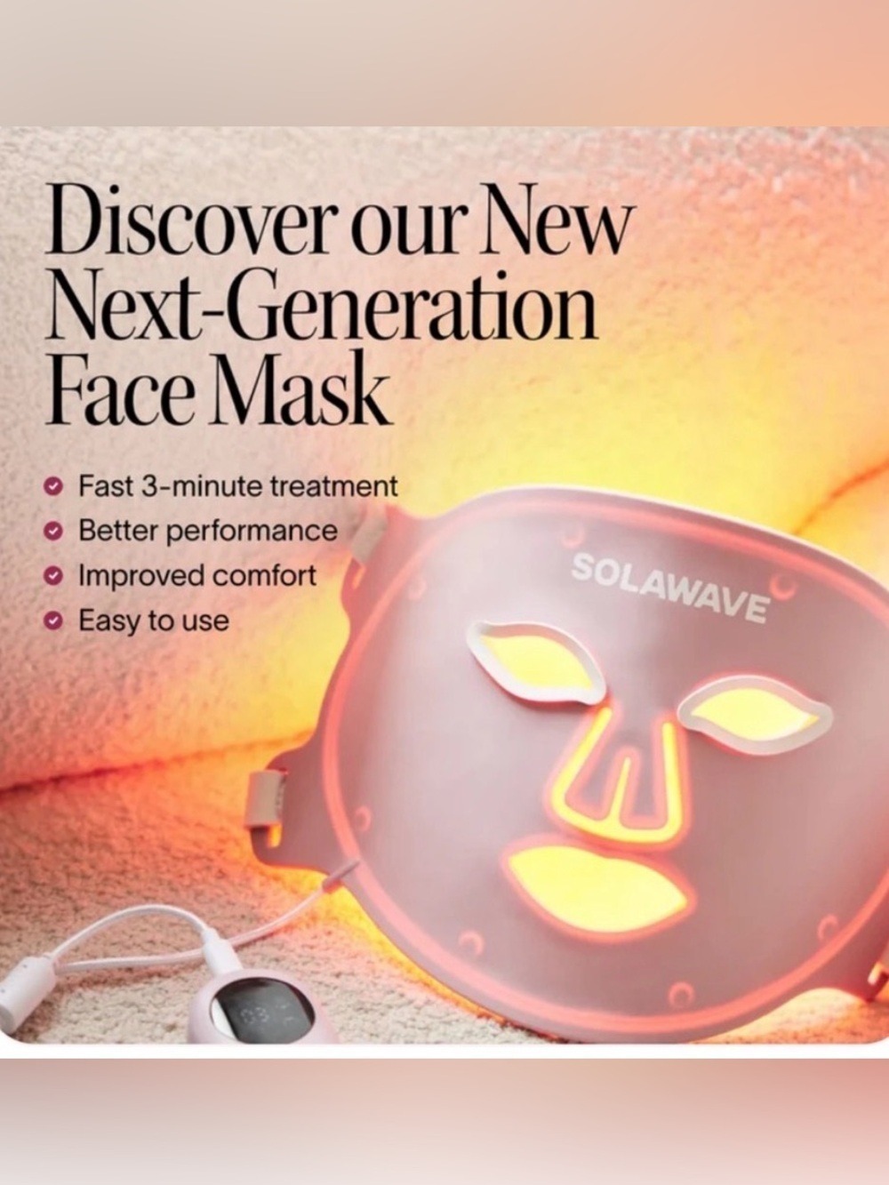 Solawave New Wrinkle Retreat PRO RedLight Therapy Mask